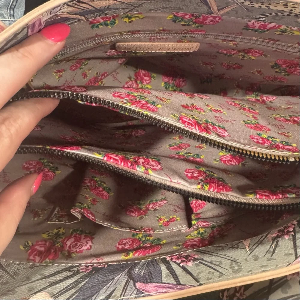 Betsey Johnson Pink Tote with Floral Scarf & Wristlet